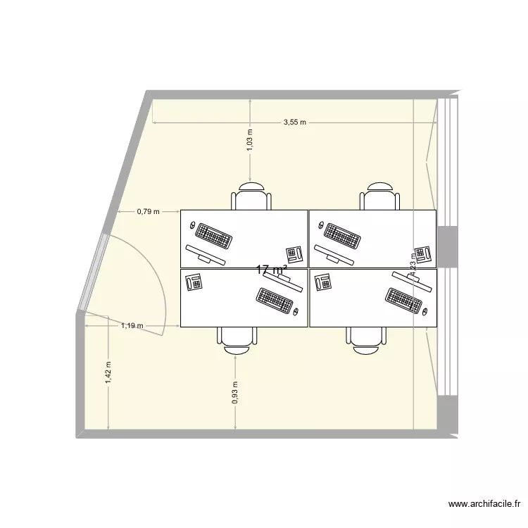 espace ingés. Plan de 1 Pièce et 17 m² espace ingés. Plan de 1 Pièce et 17 m²
