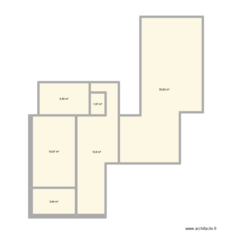 projet 1. Plan de 6 pièces et 65 m2