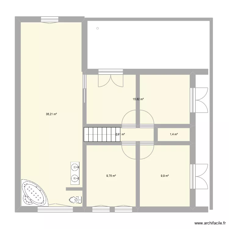 ETAGE 1. Plan de 6 et 76 m² ETAGE 1. Plan de 6 et 76 m²