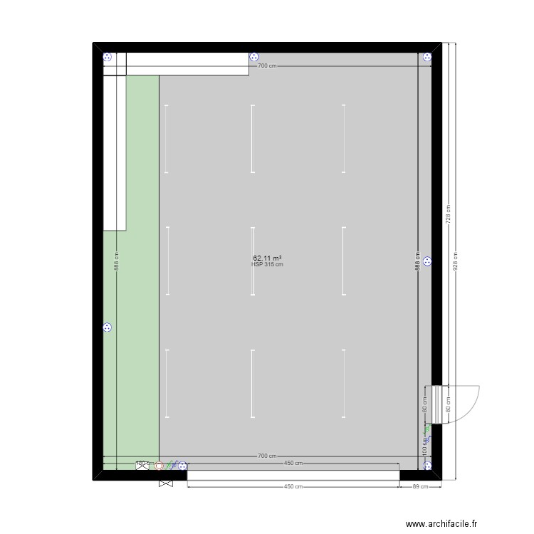 Projet Garage MG. Plan de 1 pièce et 62 m2