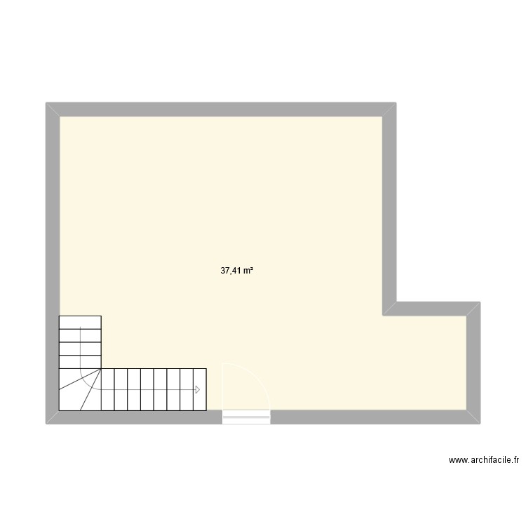 APPART. Plan de 1 pièce et 37 m2