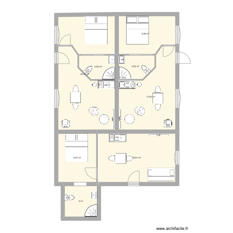 gite bassée 1 2 3. Plan de 0 pièce et 0 m2