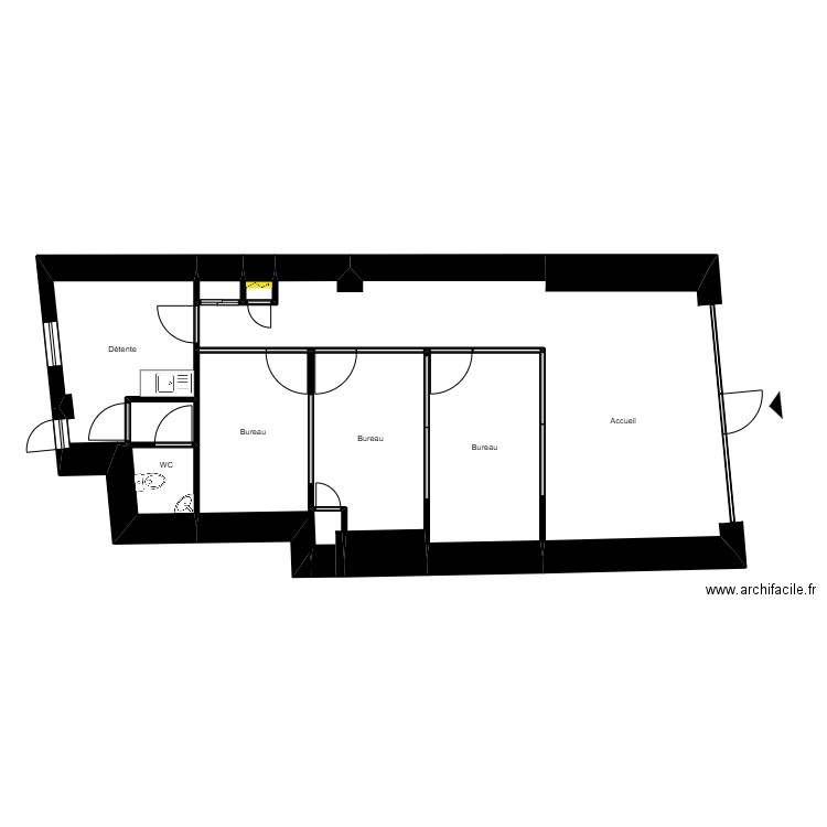 Montauban Prax Paris. Plan de 10 pièces et 75 m2