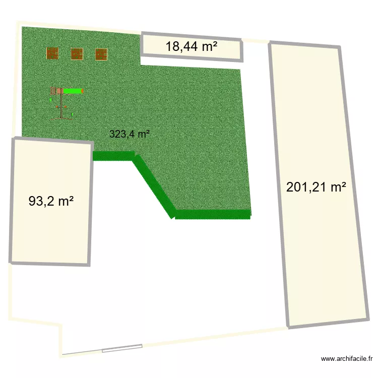 plan ext mennevile. Plan de 3  et 313 m²