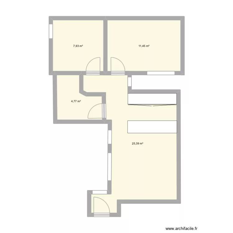 Appart. Plan de 4  et 50 m²