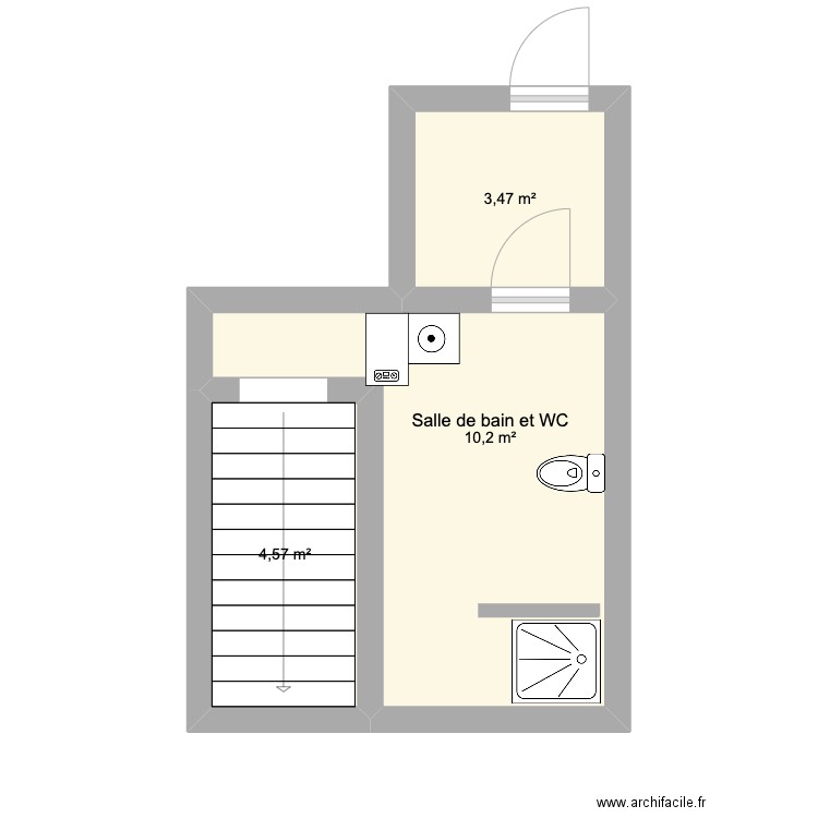 Chastrès - SDB au sous-sol. Plan de 0 pièce et 0 m2