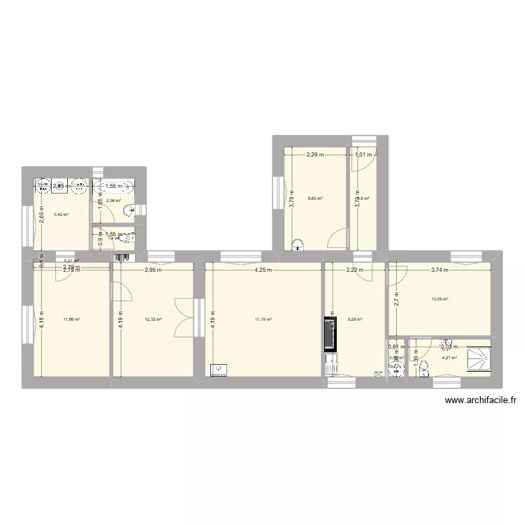 maison  Lucia mouture 3 salle de bain dans l'entr&eacute;e. Plan de 