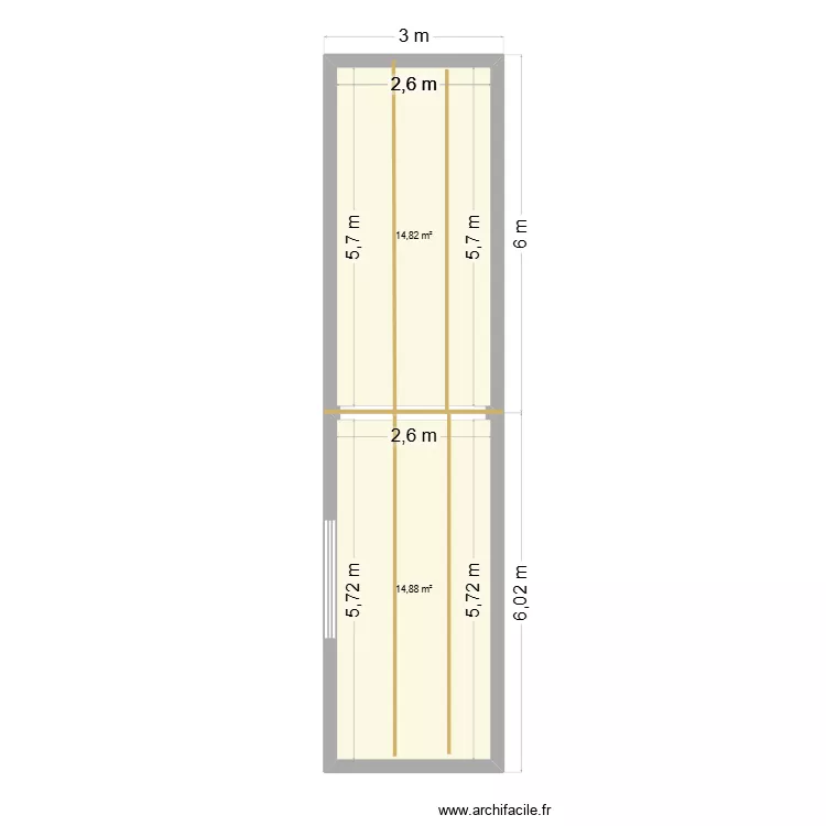 GARAGE. Plan de 2  et 30 m²