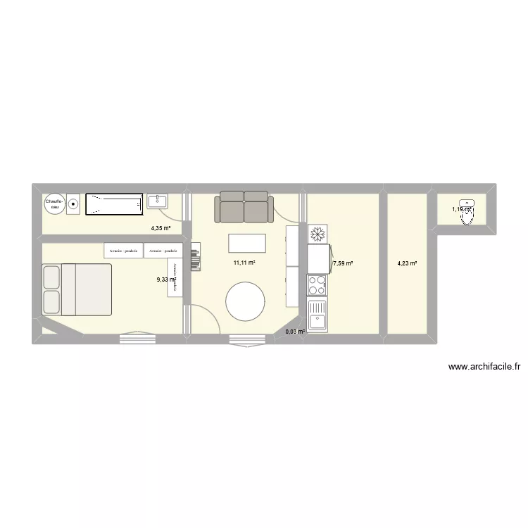 Appart. Plan de 8  et 38 m²