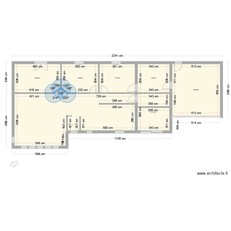 SARLAT 176 04. Plan de 7 pièces et 150 m2
