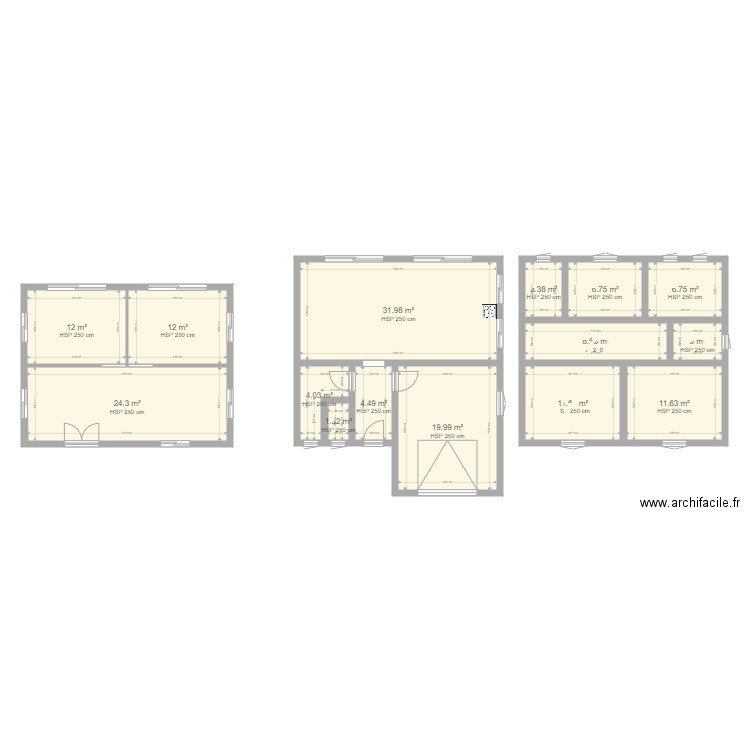 MAISON. Plan de 15 pièces et 162 m2