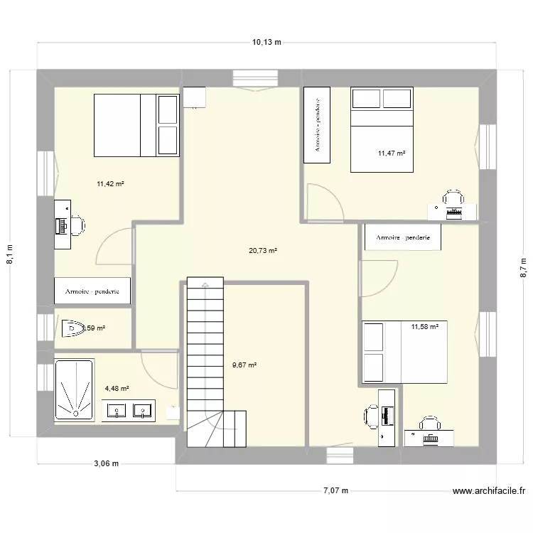 &eacute;tage 04-08. Plan de 