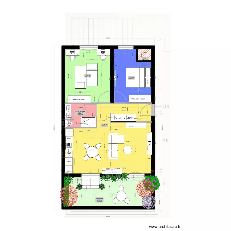 sevres10. Plan de 6  et 81 m²