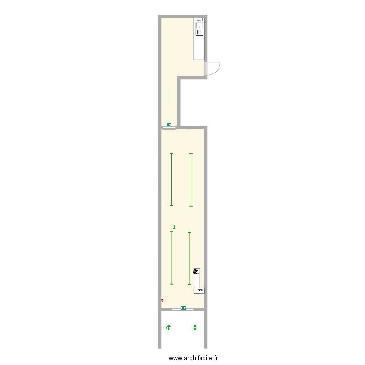 Local Karine LIZEAUX. Plan de 2 pièces et 41 m2