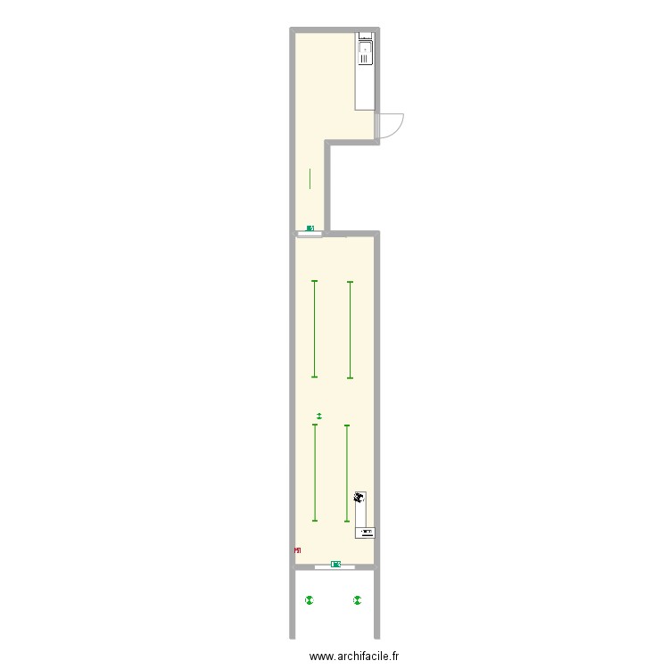 Local Karine LIZEAUX. Plan de 2 pièces et 35 m2