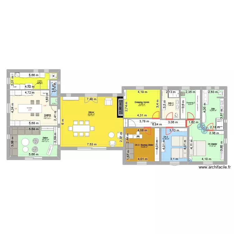 CRUYES - Projet V3_14-10. Plan de 14 Pièces et 196 m² CRUYES - Projet V3_14-10. Plan de 14 Pièces et 196 m²