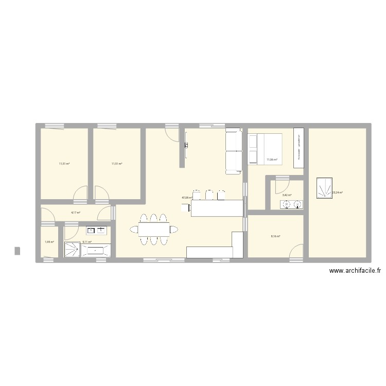 maison 3. Plan de 10 pièces et 129 m2