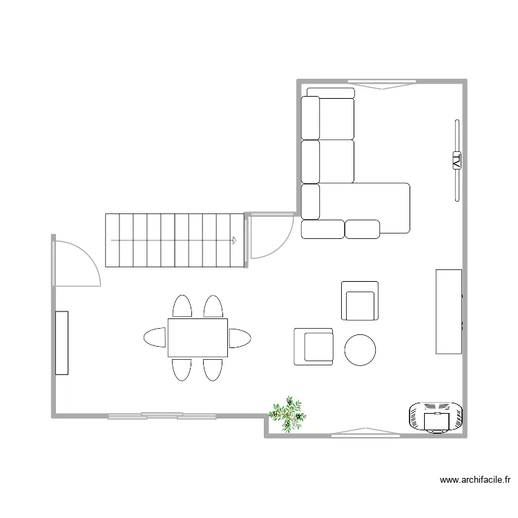 Salon d&eacute;cloisonn&eacute;. Plan de 