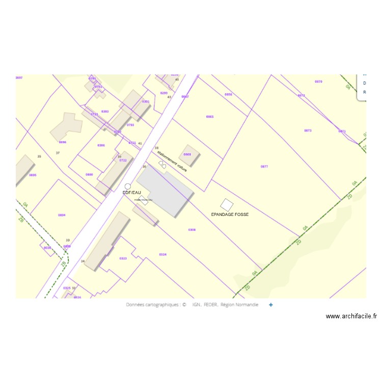 plan de masse avec implantation. Plan de 0 pièce et 0 m2