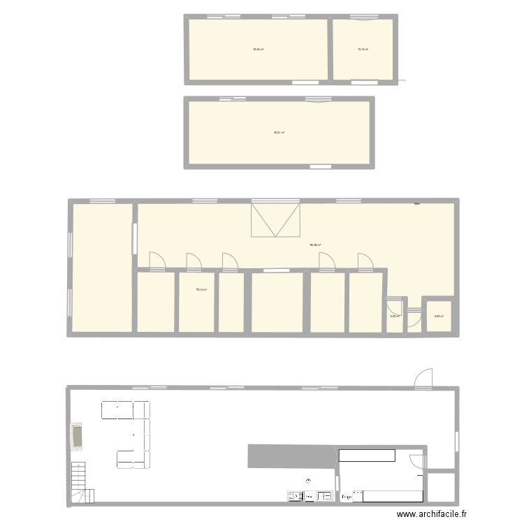 aggrandissent rougevillle. Plan de 7 pièces et 249 m2