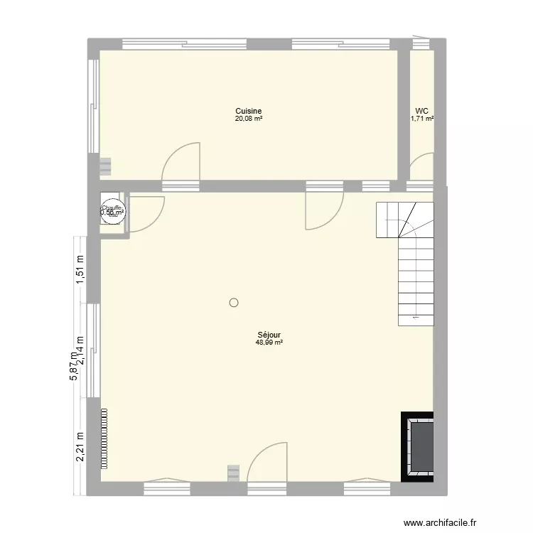 Maison base. Plan de 4 Pièces et 71 m²