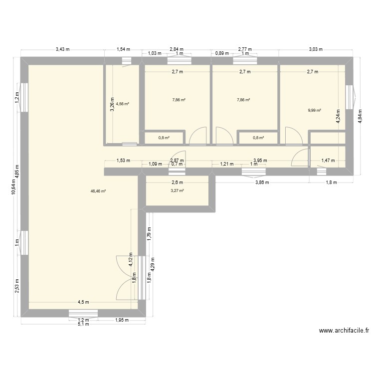 Maison Velleron - original. Plan de 8 pièces et 82 m2