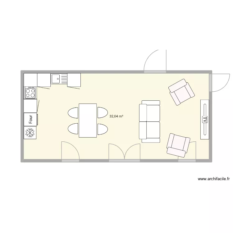 Coeur d\'Aulps. Plan de 1  et 32 m²