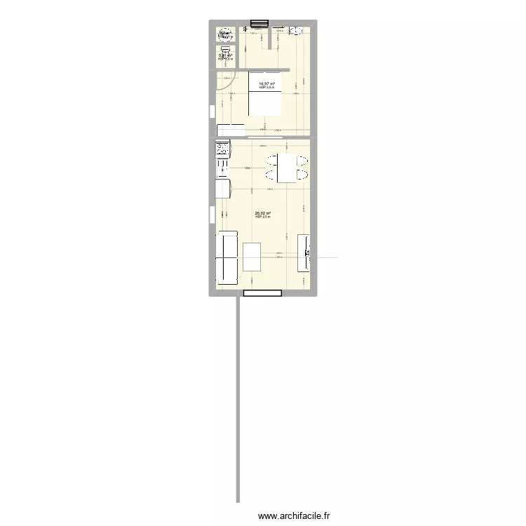 Location 2 R&eacute;nover A. Plan de 4  et 45 m²