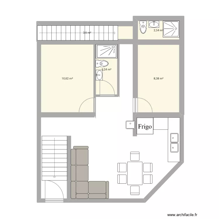 Mena. Plan de 5 et 28 m² Mena. Plan de 5 et 28 m²