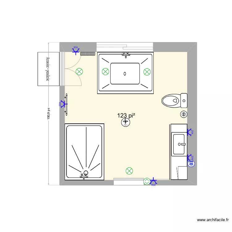 Mimmie's bathroom. Plan de Mimmie's bathroom. Plan de