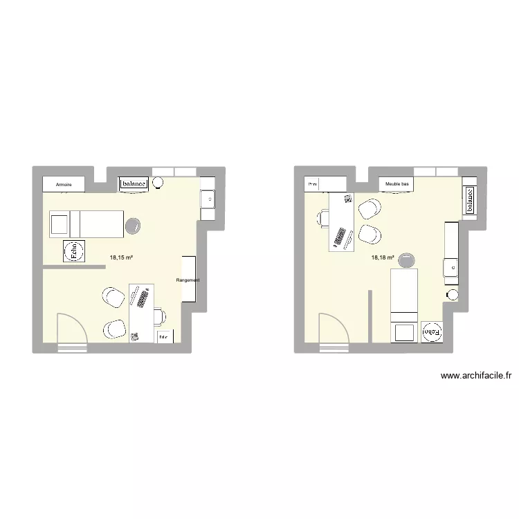 Model bureau. Plan de 2 et 36 m² Model bureau. Plan de 2 et 36 m²