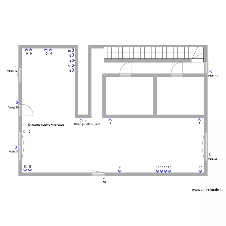 1 er étage. Plan de 2 et 18 m² 1 er étage. Plan de 2 et 18 m²