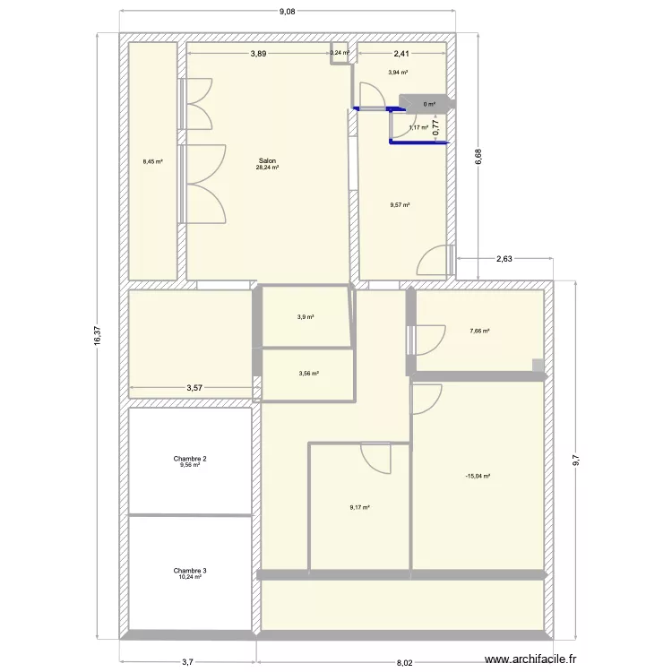 READE. Plan de 14  et 114 m²