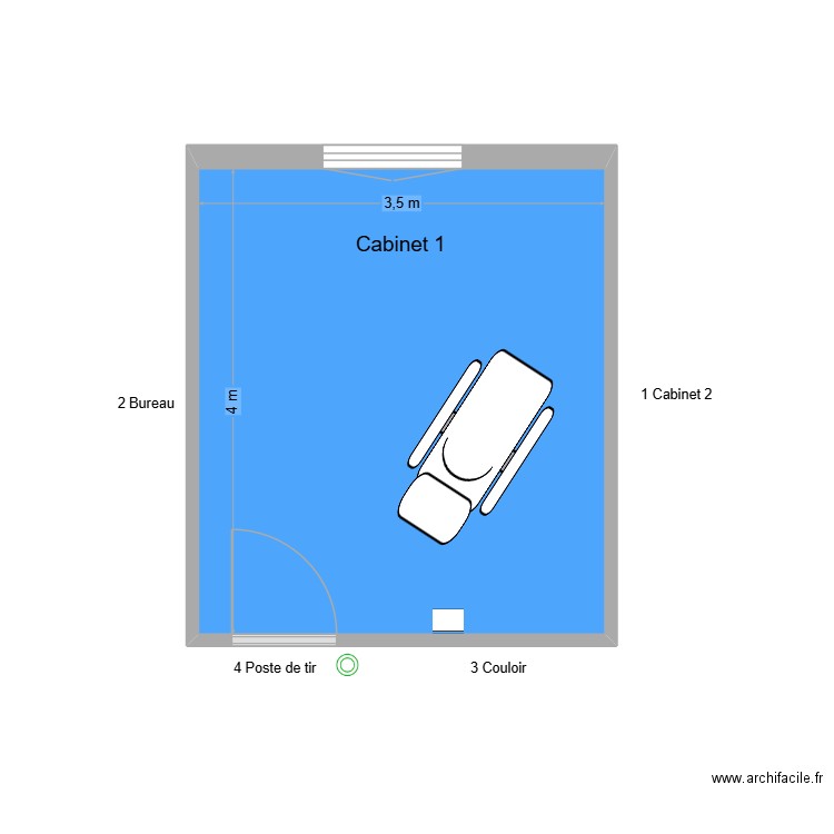 10475 Cabinet 1. Plan de 1 pièce et 14 m2