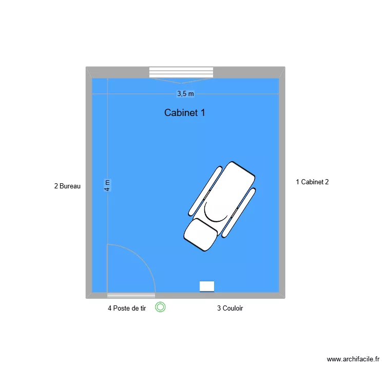 10475 Cabinet 1. Plan de 1  et 14 m²