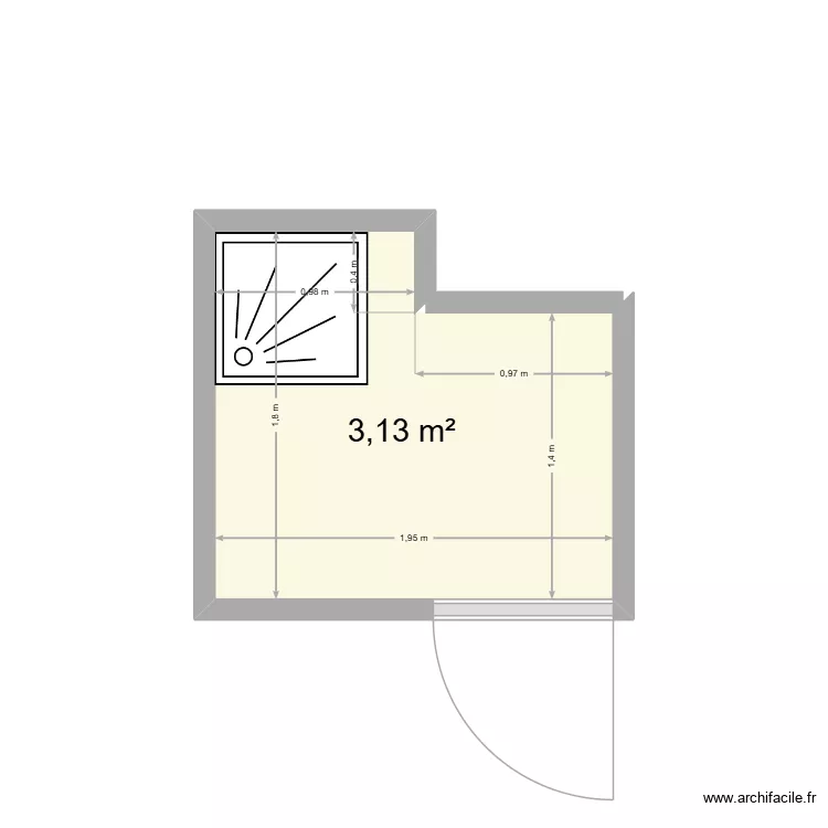 SdB. Plan de 1 et 3 m² SdB. Plan de 1 et 3 m²