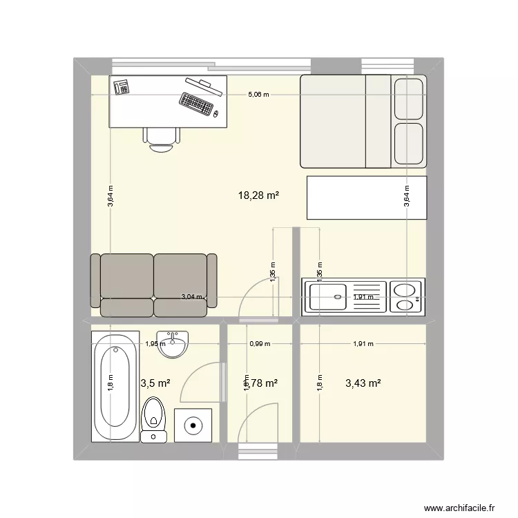 Test_appartmeent. Plan de 4 et 27 m² Test_appartmeent. Plan de 4 et 27 m²