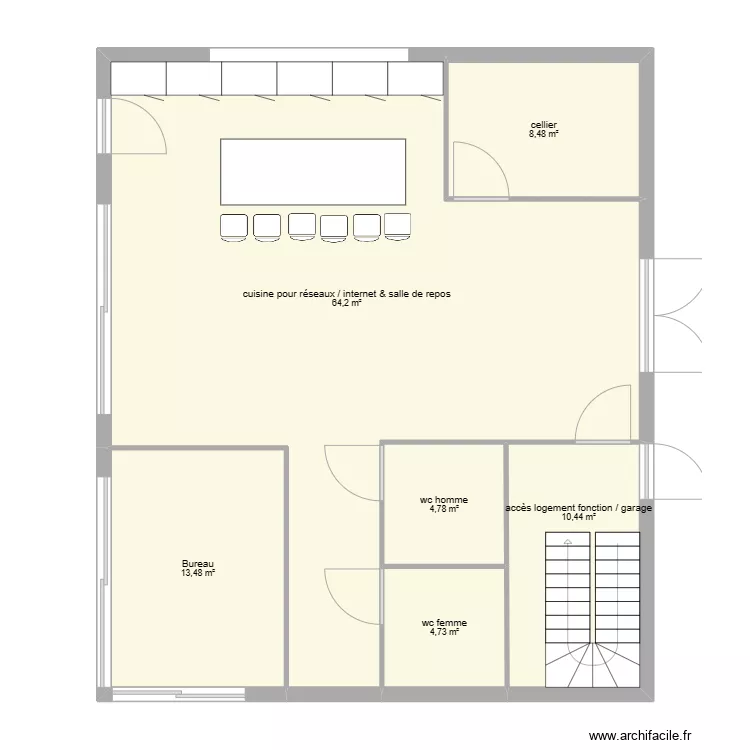 Plan RDC atelier. Plan de 