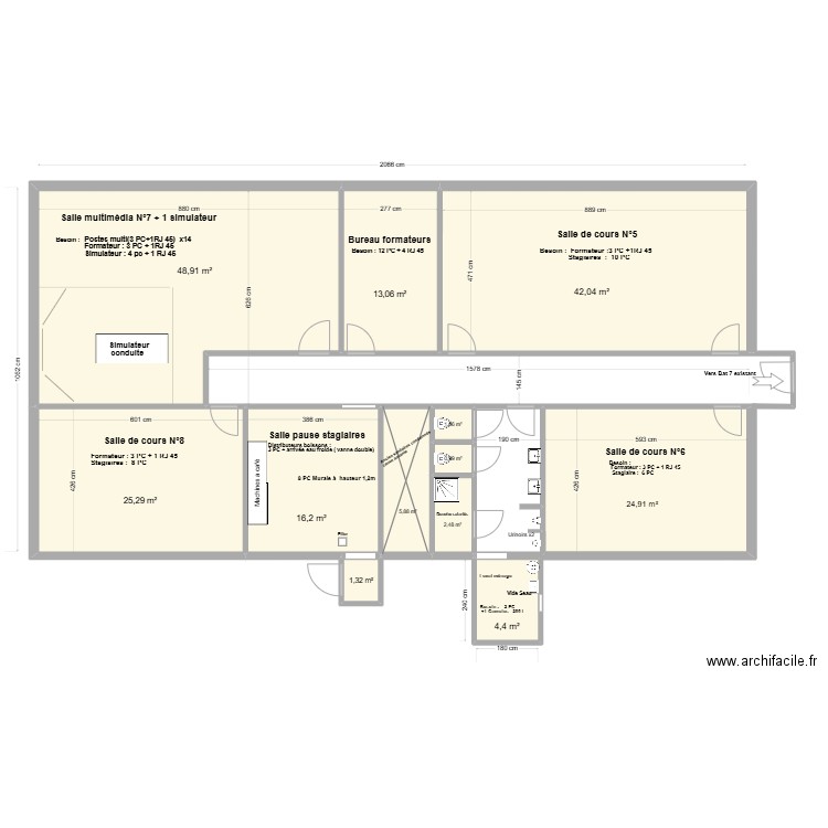 FOS SUR  MER . Plan de 12 pièces et 187 m2