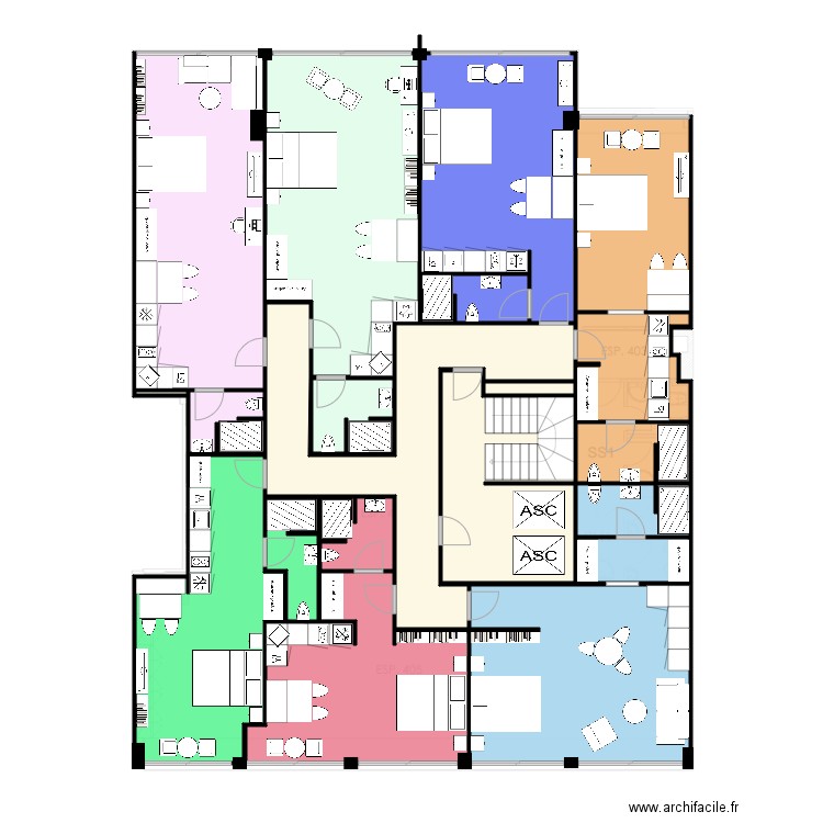 Almirante Barroso 32 - piso 3 v2 color (7studios). Plan de 20 pièces et 284 m2