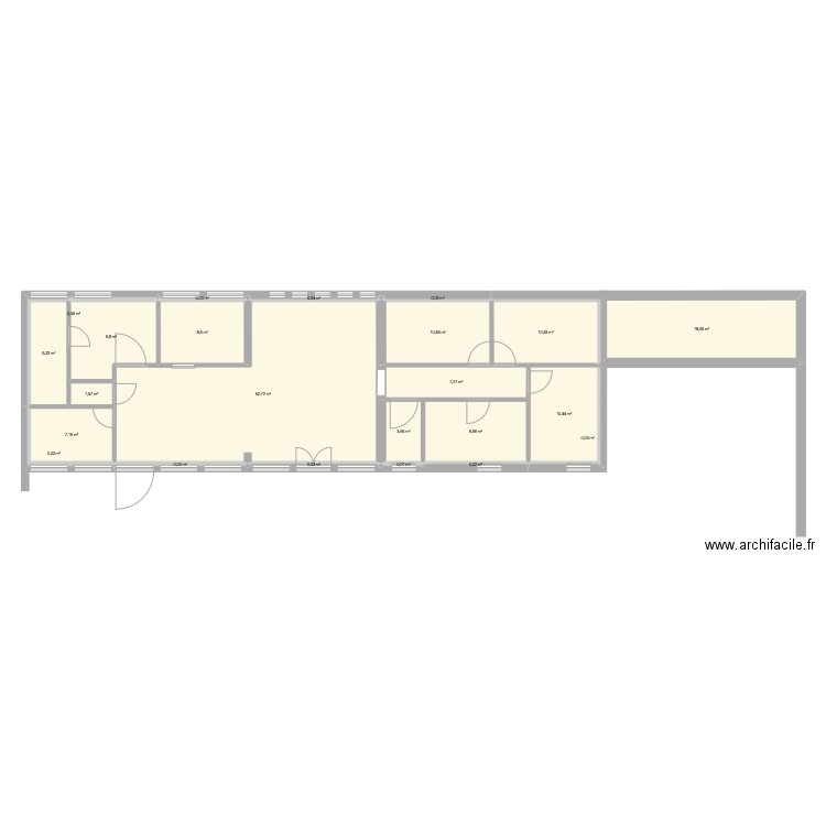 pergola. Plan de 23 pièces et 157 m2