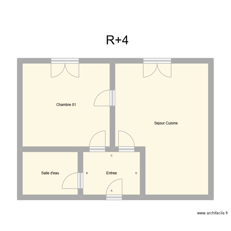 350602593. Plan de 4 pièces et 58 m2