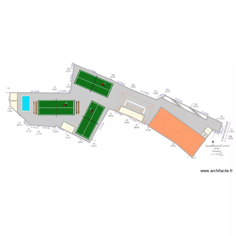 NEW COCO PADEL. Plan de 10  et 2274 m²