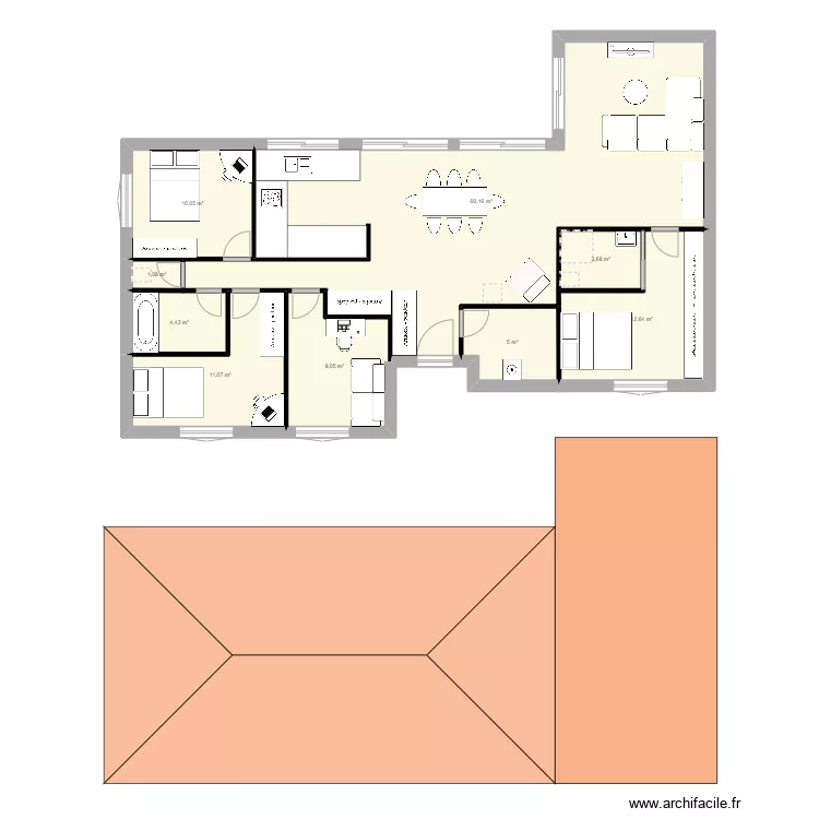 maison 120. Plan de 