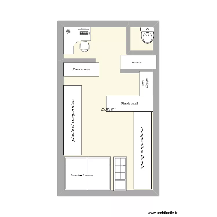 chambre esth&eacute;tique. Plan de 