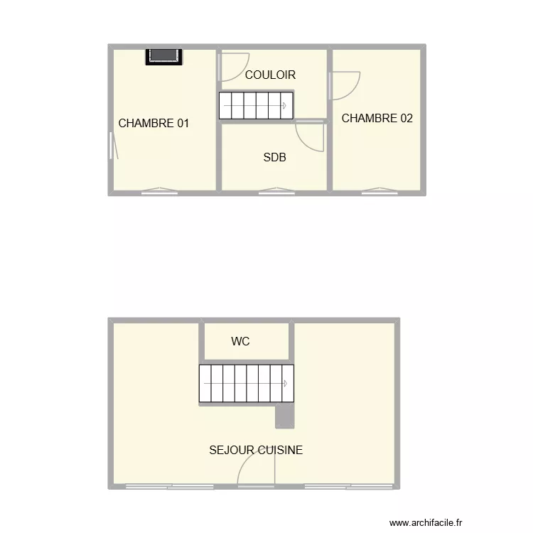 AMIANTE SCI CAP. Plan de 10  et 39 m²