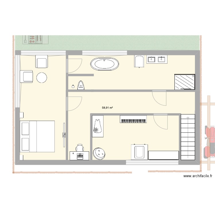 zoetest2. Plan de 2 pièces et 119 m2