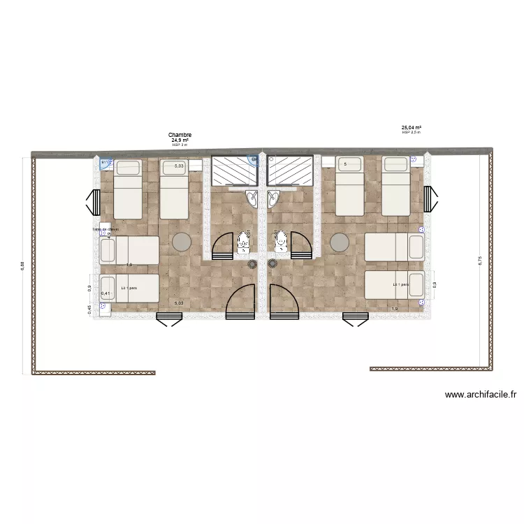 chambre1. Plan de 2 Pièces et 50 m² chambre1. Plan de 2 Pièces et 50 m²