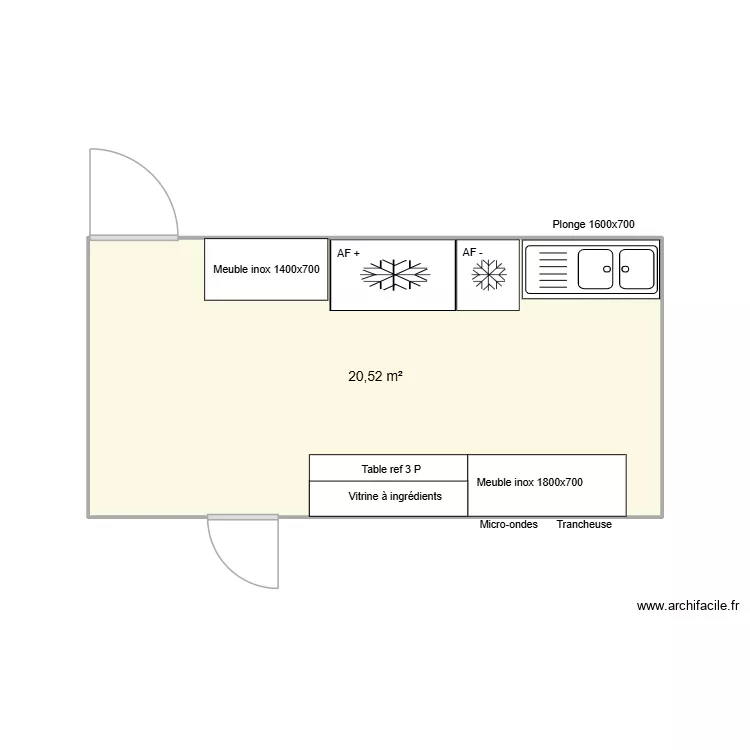 BEER S CHOLET. Plan de 1 Pièce et 21 m²