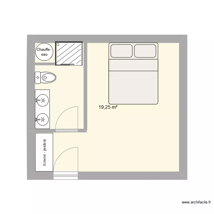 petite maison Vendée. Plan de 1 Pièce et 19 m² petite maison Vendée. Plan de 1 Pièce et 19 m²